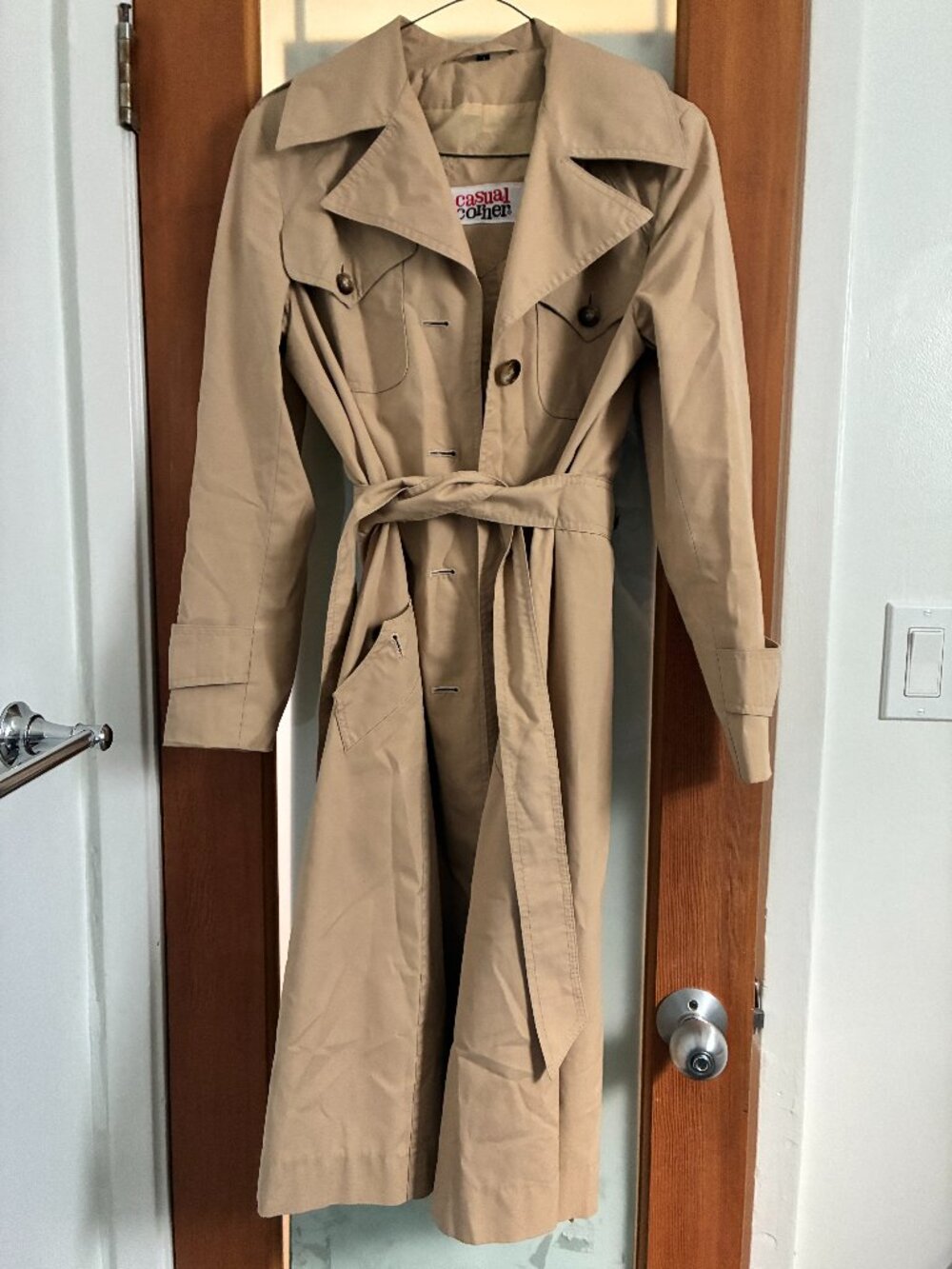 vintage Casual Corner khaki trench coat